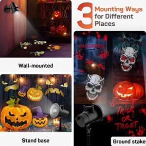 Dr. Prepare Halloween Projector Lights Outdoor, Scary Halloween Ghost Projector Show with 12 Dynamic Patterns, Waterproof Spooky Halloween Decorations Outdoor Indoor for Holiday Christmas Party House