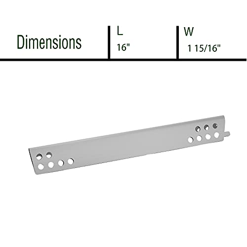 Damile Stainless Steel Grill Heat Plates Heat Shield Burner Cover, 16 Inch BBQ Gas Grill Replacement Parts for Charbroil 4 Burner Gas Models 463446015, 463446016, 463446017, 466446015, 463447018, 4Pcs