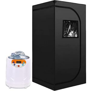 zonemel portable steam sauna kit,1000 watt 3 liters steamer, full size sauna tent, personal home spa, with remote control, timer