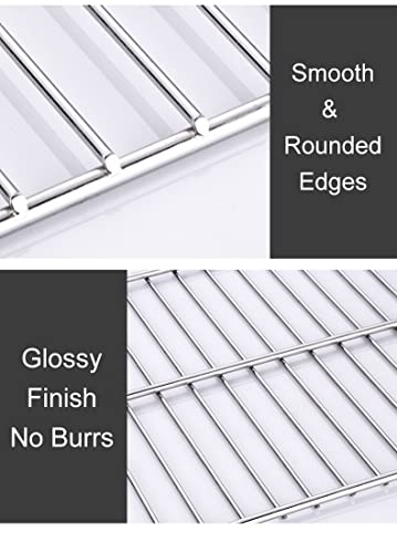 Elsjoy Set of 4 Barbeque Wire Mesh Net Grill Grid, 12 x 10 Stainless Steel Grill Grates BBQ Grill Racks, Replacement Smoker Wire Rack for Roasting, Cooling, Baking