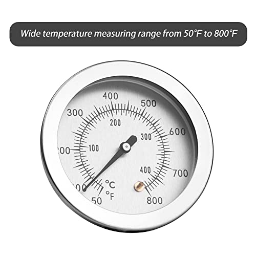 Skyflame 2pcs BBQ Temperature Gauge, 2 Inch Large Dial, Heat Indicator Temp Gauges Grill Thermometer Replacement for Indoor/Outside Pizza Oven Kit