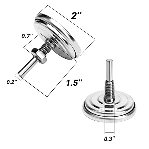 Skyflame 2pcs BBQ Temperature Gauge, 2 Inch Large Dial, Heat Indicator Temp Gauges Grill Thermometer Replacement for Indoor/Outside Pizza Oven Kit