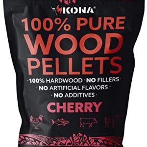 Kona 100% Cherry Smoker Pellets, Intended for Ninja Woodfire Outdoor Grill, 2 lb Resealable Bag