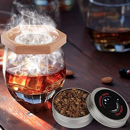 Cocktail Smoker, Seqissur Old Fashioned Smoker Kit with 4 Flavors Wood Chips for Whiskey/Drink/Bourbon, Gift for Men/Whiskey Lover