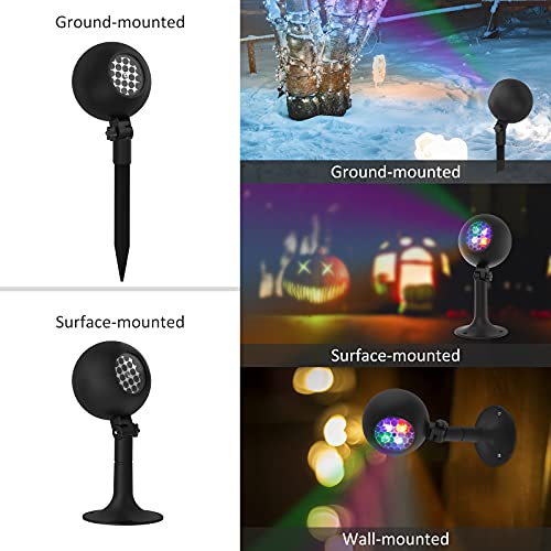 Halloween Lights, Projector Decorations Outdoor Indoor LED Projection Light with 4 Dynamic Patterns Show Holiday Landscape Outside Spotlight for Party House Wall Gate