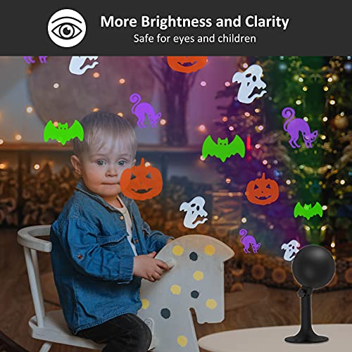 Halloween Lights, Projector Decorations Outdoor Indoor LED Projection Light with 4 Dynamic Patterns Show Holiday Landscape Outside Spotlight for Party House Wall Gate