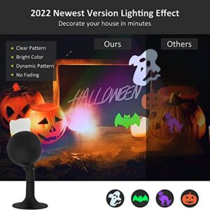 Halloween Lights, Projector Decorations Outdoor Indoor LED Projection Light with 4 Dynamic Patterns Show Holiday Landscape Outside Spotlight for Party House Wall Gate