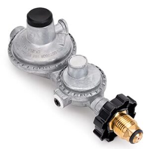stanbroil horizontal two stage propane regulator with 3/8″ female npt and pol for rv, vans, trailers, campers
