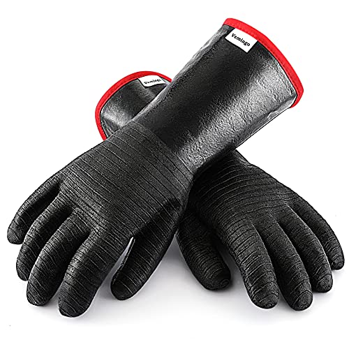 BBQ Gloves, Heat Resistant Ov Grill Gloves Heat Proof/Fireproof/Waterproof/Oil Resistant Gloves for Smoker/Grilling/Cooking/Baking/Frying