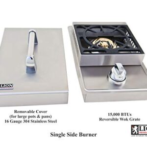 Lion Premium Grills L6247 Propane Gas Single Side Burner, 20-1/2 by 12-1/2-Inch