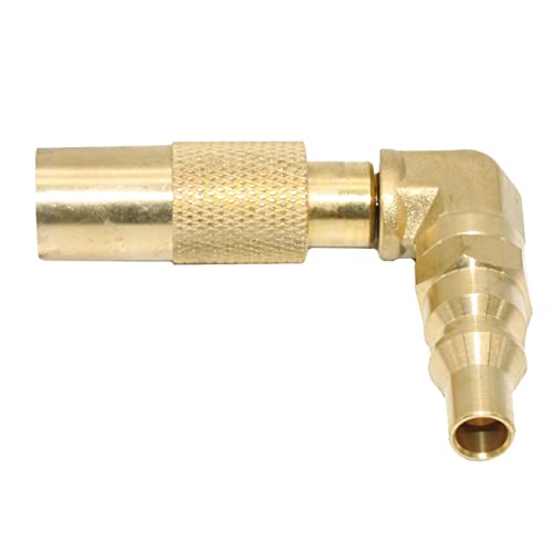 Flame King FK-GRD-ELB-QC Propane RV Quick Connect Elbow Adapter for 17" or 22" Blackstone Griddle, Brass