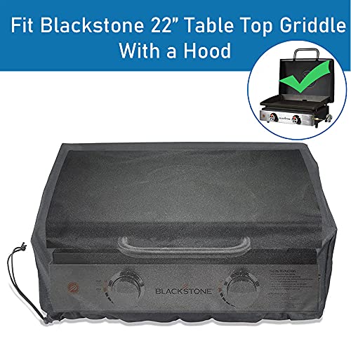 Westeco Griddle Cover 22 Inch for Blackstone 22inch Griddle with Hood Outdoor Waterproof Table Top Griddle Cover for Traeger Ranger & Scout, Pit Boss 75275 Portable Grills Black