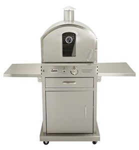 summerset ‘the oven’ outdoor freestanding large capacity gas oven with pizza stone, smoker box and mobile cart, 304 stainless steel construction, natural gas