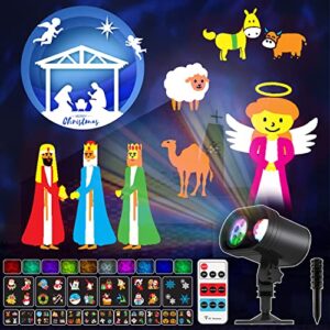 decorative holiday 72 holographic patterns exterior christmas outdoor indoor decoration motion led projection lights remote water-resistance large holy nativity scenes