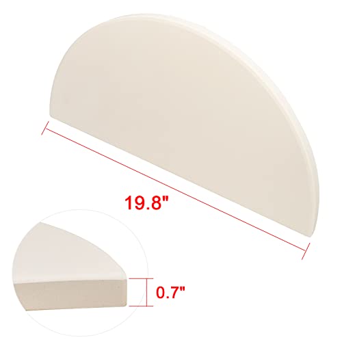 Quantfire Half-Moon Ceramic Heat Deflector Plates for Kamado Joe Big Joe I, II, III,Big Green Egg BBQ Accessories 2-Pack, White