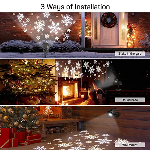 Dr. Prepare Christmas Snowflake Projector Lights, Outdoor Snowfall LED Lights, Holiday Projector with Dynamic Snowflake, IP65 Waterproof Decorative Lights for Christmas Xmas Holiday Birthday Party