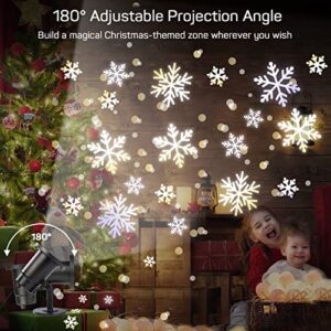 Dr. Prepare Christmas Snowflake Projector Lights, Outdoor Snowfall LED Lights, Holiday Projector with Dynamic Snowflake, IP65 Waterproof Decorative Lights for Christmas Xmas Holiday Birthday Party
