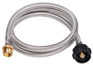dozyant 5 feet stainless steel braided propane adapter hose 1 lb to 20 lb converter replacement for qcc1 / type1 tank connects 1 lb bulk portable appliance to 20 lb propane tank – safety certified
