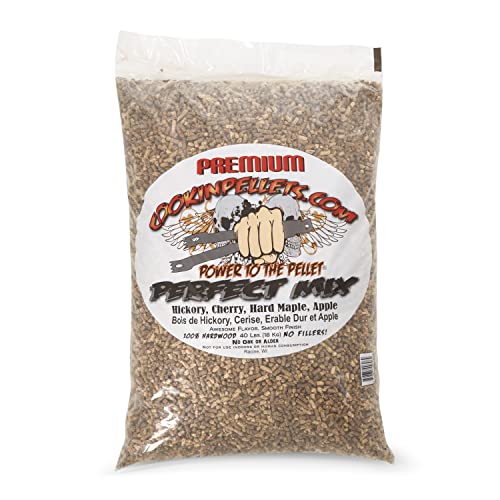 CookinPellets Premium Hickory Grill Smoker Smoking Wood Pellets, 40 Pound Bag Bundle with CookinPellets 40 Lb Perfect Mix Hickory, Cherry, Hard Maple, Apple Wood Pellets