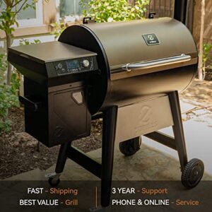 Z GRILLS Wood Pellet Grill Smoker with PID Controller, 700 Cooking Area, Meat Probes, Rain Cover for Outdoor BBQ, 7002C