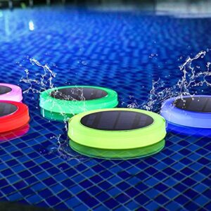 arclight floating pool lights with remote control, ip68 waterproof solar powered light that float, swimming pools led for outdoor party decor night adjustable rgb colors 20 modes lamp, 1pcs