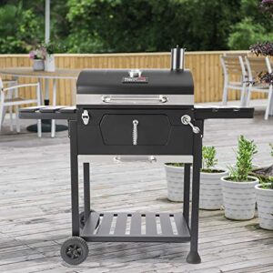 Royal Gourmet CD1824EC 24-Inch Charcoal BBQ Grill with Cover, Black