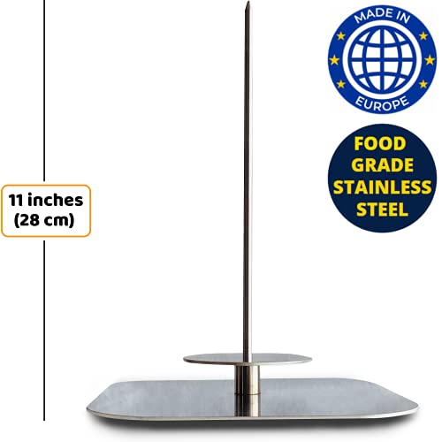 Skewer Hack Removable All Food Grade Stainless Steel - Made in Ukraine - Vertical Rack Home Cooking Tacos Al Pastor Shawarma Kebab Brazilian Churrasco Doner Gyros - Easy to Use Oven Barbecue Grill BBQ