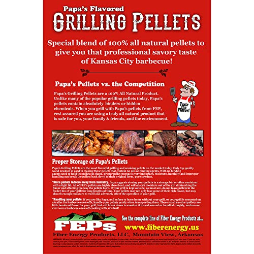 Papa's Premium Quality Hardwood Pellets for Grilling and Smoking Meat, Poultry, and Seafood, St. Louis Blend, 40 Pound Bag