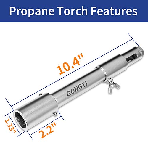 GONGYI GY80 Forge Furnace Burner 80000 BTU Propane Gas for Melting Smelting Heavy Duty Stainless Steel 304 with Regulator 0-20 PSIG