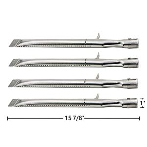 Hongso 15 7/8 inch Grill Pipe Burners Replacement for Stok SGP4032N, SGP4130N, SGP4330, SGP4330SB, Stok Quattro 4 Burner Grills, Stainless Steel, 4-Pack, SBD331