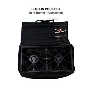 Gas One Propane Double Burner Two Burner Camp Stove & New Propane Stove Burner Universal Carry Bag for Double Burner Cooker Grills Heavy Duty, 50460