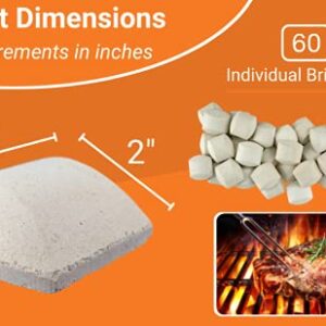 Mr. Bar-B-Q 06000Y Ceramic Gas Grill Self Cleaning Briquettes, Replacement for Lava Rocks, Cleaner Cooking, Gas Grill Briquettes for BBQ Grill, EMW8015680, 60 Count