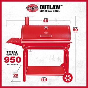 Char-Griller 2137 Outlaw Charcoal Grill, 950 Square Inch, Black