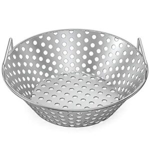 skyflame 14 inch stainless steel charcoal basket accessories compatible with kamado joe classic | large big green egg | pit boss | louisiana grills & other grills – new version of hollow holes design