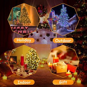 Christmas Laser Projector - Red and Green Santa Claus Christmas Tree Snowflake Pattern Outdoor Garden Light with Remote Control for Xmas Holiday Decoration New Year Party Show