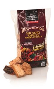 best of the west 10106-9 wood smoking chunks, hickory, 1/5 cubic foot bag