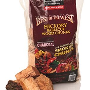 Best of the West 10106-9 Wood Smoking Chunks, Hickory, 1/5 Cubic Foot Bag