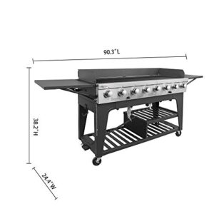 Royal Gourmet Event 8-Burner BBQ Propane Gas Grill with Cover, Picnic or Camping Outdoor