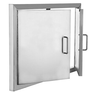 ZBPRESS 28W X 19H inch BBQ Island Double Door Flush Mount 304 Stainless Door Double Access BBQ Door Double Door