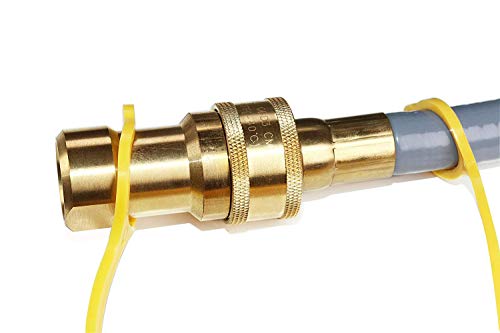 DOZYANT 12 Feet 1/2 inch ID Natural Gas Grill Hose with Quick Connect Fittings Assembly for Low Pressure Appliance -3/8 Female to 1/2 Male Adapter for Outdoor NG/Propane Appliance - CSA Certified