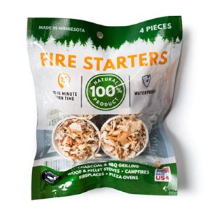 superior trading fire starter pods in travel packs – fire starters for campfires, bbq, grill, pit, wood stove & charcoal starter, 15-20-min burn, 40 extra large pods, usa made, brown, 3.5 lbs