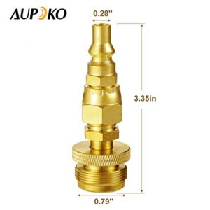 Aupoko 1lb Propane Disposal Adapter Fitting with 1/4" Quick Connect Disconnect Adapter, with 1/4’’ Male 1" x 20 Male Throwaway Cylinder Thread, for Portable BBQ Grill, Bubby Heater Hook Up RV Trailer