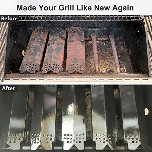 Metal Club Flame Tamers for Nexgrill 720-0888N 720-0888 720-0888A Grills, 5 Pack Porcelain Steel Grill Heat Plates Heat Shields Burner Covers Replacement