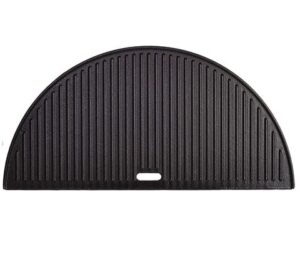 half moon cast iron reversible griddle for large big green egg and 18-inch kamado grills