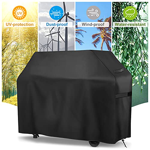 Grill Cover, 59-inch Waterproof Heavy Duty Gas Grill Covers, 420D BBQ Charcoal Cover for Barbeque Grill of Weber, Brinkmann, Char-Broil, Jenn Air and Holland Medium(59" Lx 25" Dx 47" H)