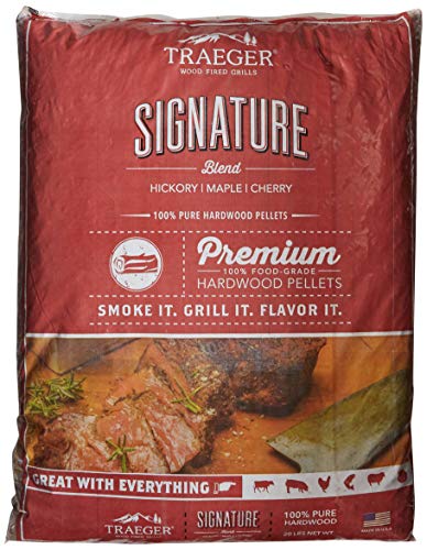 Traeger Grills PEL331 Signature Blend 100% All-Natural Hardwood Pellets (20 lb. Bag) & Grills PEL318 Apple 100% All-Natural Hardwood Pellets - Grill, Smoke, Bake, Roast, Braise, and BBQ (20 lb. Bag)