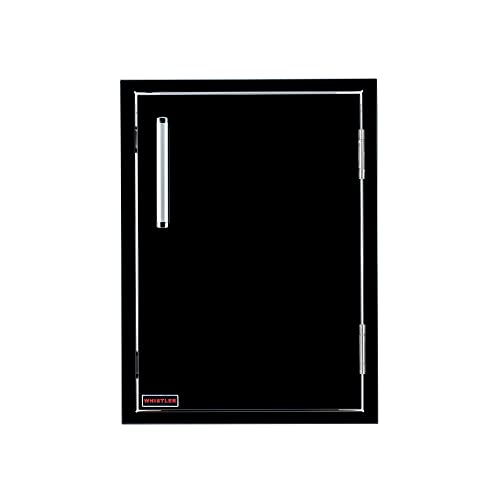 Whistler Vertical Stainless Steel Single Access Door for Outdoor Kitchen BBQ Grill Island,16.50"×22.50"×3.2",Black