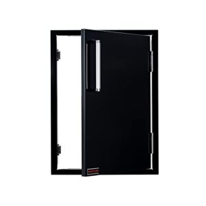 Whistler Vertical Stainless Steel Single Access Door for Outdoor Kitchen BBQ Grill Island,16.50"×22.50"×3.2",Black