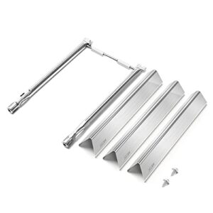 qulimetal sus304 grill burner and sus304 flavorizer bars for weber spirit 200 & spirit ii 200 series grills, spirit e210/ s210/ e220/ s220 with front control knobs(2013-newer), replaces for 69785 7635