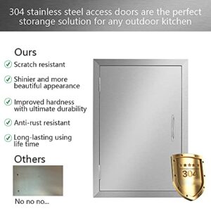 L 17x 24" H Access Panel, GDAE10 BBQ Single Door, Vertical 304 Stainless Steel, Outdoor Kitchen Doors for Island, Grill Station, Outdoor Cabinet Grill Station Home Restaurant Shopping Mall